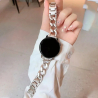 Venta de pulsera para reloj conectado de 22 mm en acero plateado Fossil