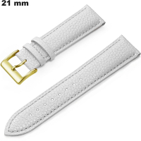 Verkauf Armband Uhr Echtes Leder 21mm elegant Weiß