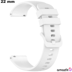 Bracelet 22 mm Caoutchouc Amazfit pour montre Blanc