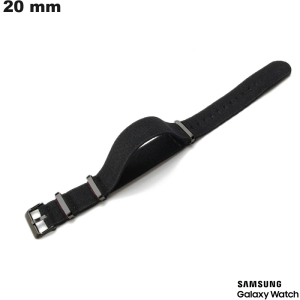 Armband für Samsung Uhr Schwarz Stoff 20mm: Premium-Qualität