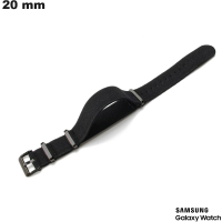Armband für Samsung Uhr Schwarz Stoff 20mm: Premium-Qualität