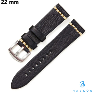 Armband 22 mm Smartwatch Schwarz Haylou Veganes Leder günstig