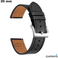 Verkauf Echtes Lederarmband Garmin 20mm Schwarz für Smartwatch