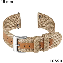 Bracelete de relógio inteligente Nylon 18 mm Fossil Bege