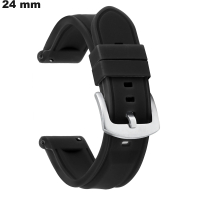 Bracelet 24 mm Noir Caoutchouc pour montre \ Frais de Port 3,99€