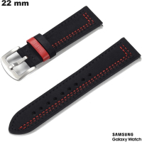 Echtheitslederarmband 22mm Schwarz für hochwertige Samsung Uhren