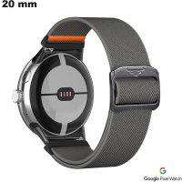 Armband Grau Stoff für hochwertige Google Pixel Smartwatch