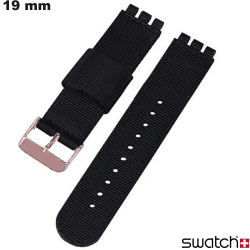 Pulsera reloj 19mm Negra Nylon Swatch