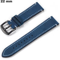 Armband Blau 22 mm Uhr Echtes Leder ● Premium-Qualität
