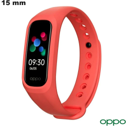 Bracelet Silicone 15 mm pour montre Oppo Rouge (Band)