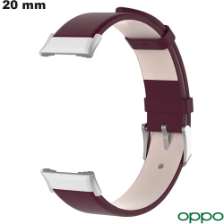 Bracelet Cuir Oppo de montre Rouge 20mm (Watch Free)