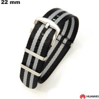 Bracciale 22mm Nylon Nero per smartwatch Huawei \ Spese di Spedizione 3,99€