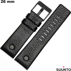 Bracelet 26mm Cuir véritable Noir Suunto smartwatch