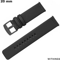 Armband 20mm Echtes Leder Mit einem hochwertigen schwarzen Uhr von Withings