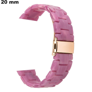 Pulseira de Resina Rosa para relógio de 20 mm ● Melhor Preço