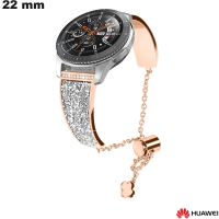 Armband aus goldfarbenem Edelstahl 22mm starr günstig für Huawei