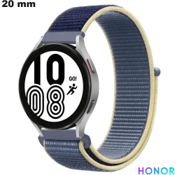 Bracelet Bleu 20mm Nylon Velcro smartwatch Honor