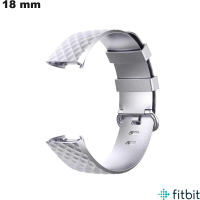 Silberne 18 mm Silikon-Armbanduhr für Fitbit von hoher Qualität