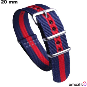 Bracelet Tissu 20 mm Bleu de montre Amazfit
