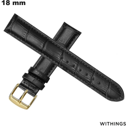 Echtheitslederarmband Schwarz Withings 18 mm Smartwatch
