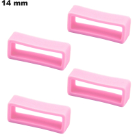 4 Passants de bracelet 14 mm Caoutchouc Rose