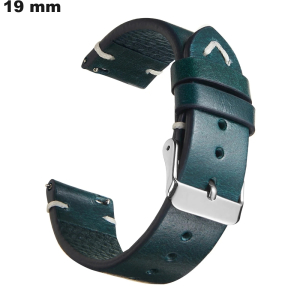 Armband 19 mm Uhr Blau Echtes Leder: Versand in 24h