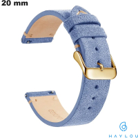 Verkauf Haylou Blau Universell Echtleder Armband 20mm