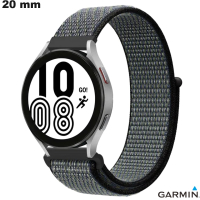 Armband Grau Gewebe 20mm für Garmin Smartwatch: Bester Preis