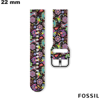 Armband 22mm Motief Silicone voor Fossil Horloge \ Gratis Levering