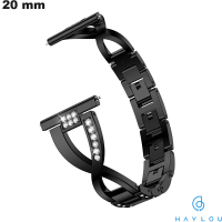 Armband Schwarz Haylou Edelstahl Strass Uhr 20mm günstig