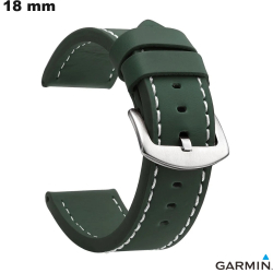 Bracelet 18 mm Cuir PU Vert montre intelligente Garmin