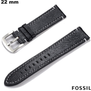 Armband Fossil Echtes Leder Uhr 22mm Schwarz günstig