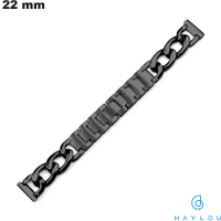 Armband Schwarz aus Metall 22 mm Haylou \ Schneller Versand