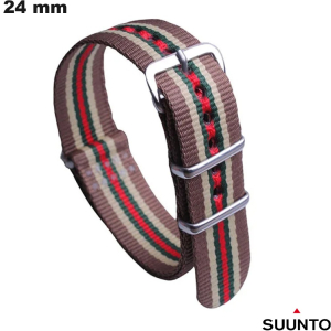 Armband Suunto 24 mm Beigekleurige intelligente nylonhorloge van hoge kwaliteit