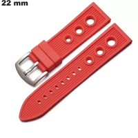 Uhrenarmband Gummi Rot 22mm - Schneller Versand