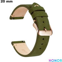 Pulsera de cuero auténtico 20mm verde Honor: Envío gratis