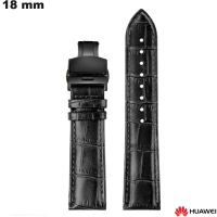 Kaufen Sie Huawei schwarze Armbanduhr 18 mm echtes Lederarmband