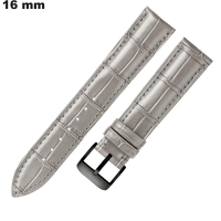 Armband 16 mm Echtes Leder Uhr Grau: Versand in 24h