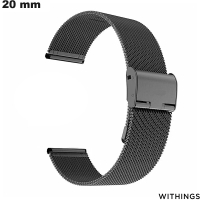 Armband Edelstahl 20mm Schwarz Trend Withings / Geschenk Port	free