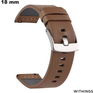 Armband 18mm Marron Faux leer Withings smartwatch van hoge kwaliteit