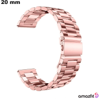 Bracciale in Acciaio Inossidabile Amazfit orologio 20 mm Rosa - Montaggio Facile