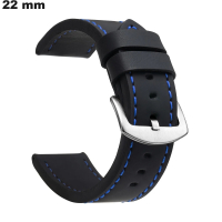 Armband Faux Leder für Uhr 22mm Schwarz # Versand für 3,99€