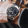 Armband Faux Leder für Uhr 22mm Schwarz # Versand für 3,99€