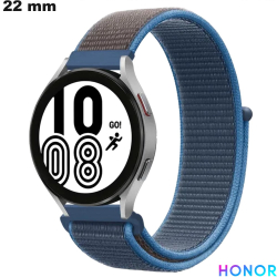 Bracelet 22mm Tissu pour montre Bleu Honor Scratch