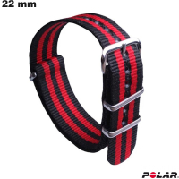 Bracelet 22mm Polar Tissu Noir de smartwatch