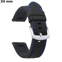 Bracelet montre Noir Silicone 24 mm | Frais de Port 3,99€