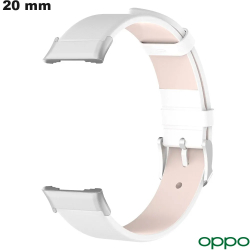 Bracelet Blanc Cuir 20 mm Oppo smartwatch (Watch Free)