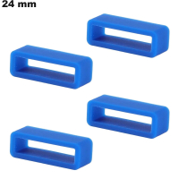 4 Passants de montre Caoutchouc Bleu  24mm ● Port Offert dès 20€