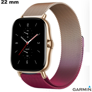 Armband für Garmin Uhr Rose Feines Metall 22 mm kaufen