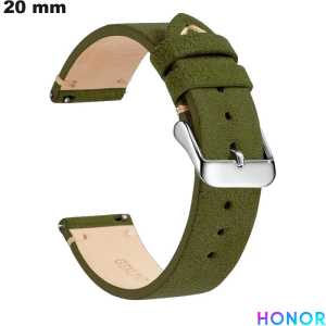 Bracelet de montre Vert style artisanal Honor 20 mm de qualité